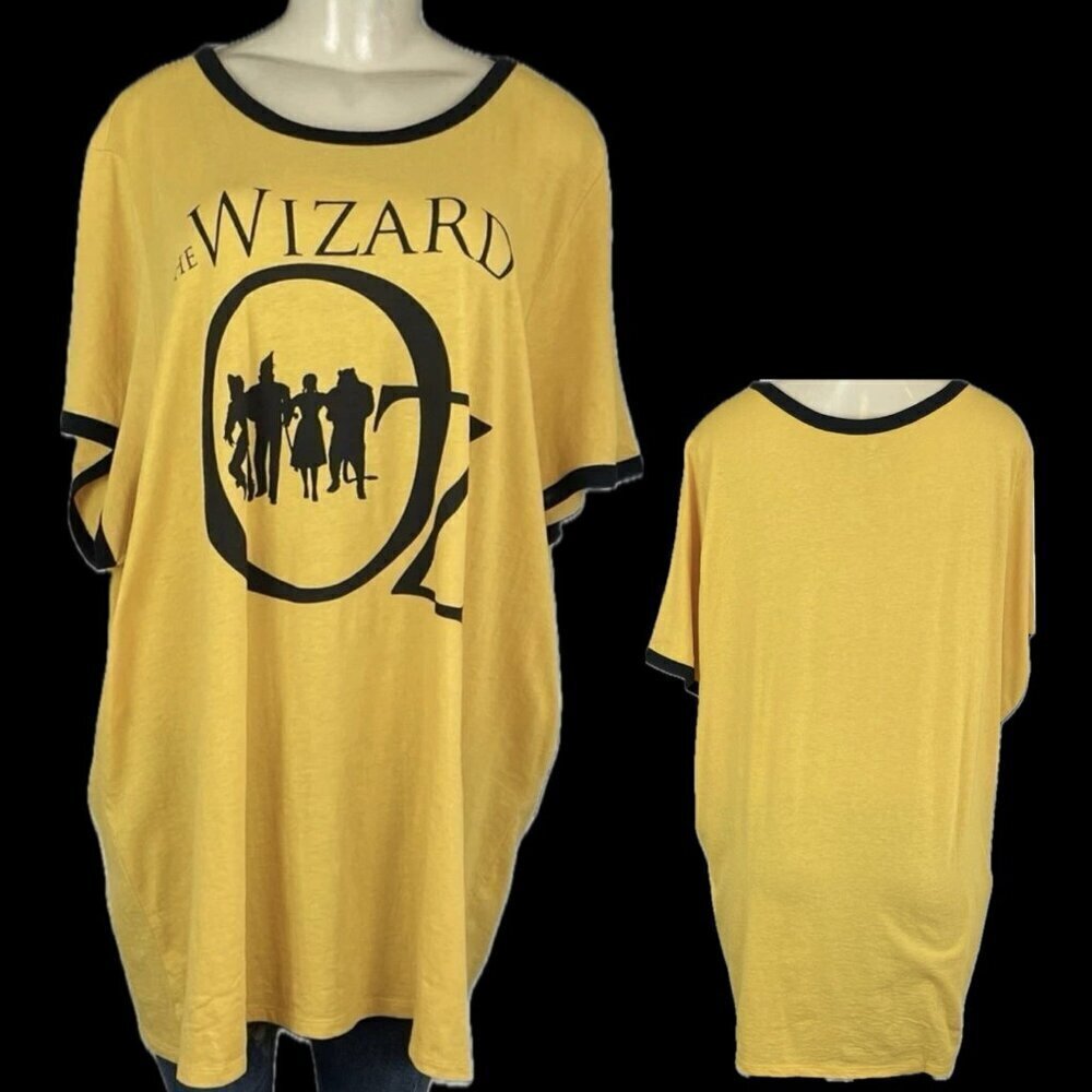 The Wizard Of Oz +5 Goldenrod/Black Logo Character Graphic Short Sleeve T-Shirt